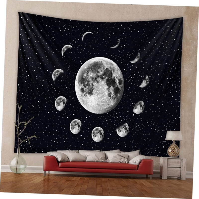 ABOOFAN 1Pc Moon Pattern Tapestry Delicate Wall Blanket for Bedroom