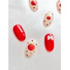 Apple dot nail red gel handmade nail - Square /