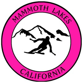 Athena Brands Mammoth Lakes California Skier - Car Truck Window Bumper Graphics Sticker Decal - Hot Pink
