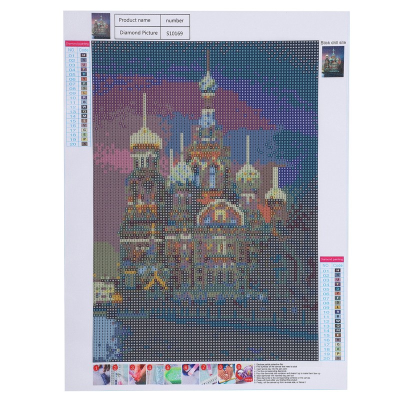 DIY Diamond Painting Kit Castle Embroidery Arts Craft Picture for