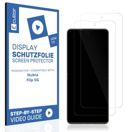 Ecultor 2x Schutzfolie 3D kompatibel mit Nubia Flip 5G, Flexibel, 100% Abdeckung, Fingerprint Kompatibel, Made in Germany, Full Cover Displayschutz-Folie