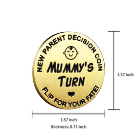 New Dad Mom Gifts Funny Decision Making Coin, New Baby Gift for Parent Mummy Daddy Pregnancy Women First Time to be Moms Dads Mother's Day Father's Day Gifts Double Sided