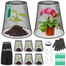 FELISTORY 12 Pack Chicken Wire Plant Covers, Chicken Wire Cloche Plant Protector Metal Heavy Duty, Plant Protector Cage for Garden Protection from Animals