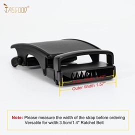 JASGOOD 40mm Automatic Ratchet Buckle, Replacement Click Buckle for 1 3/8 Slide Belt Strap,H-Black