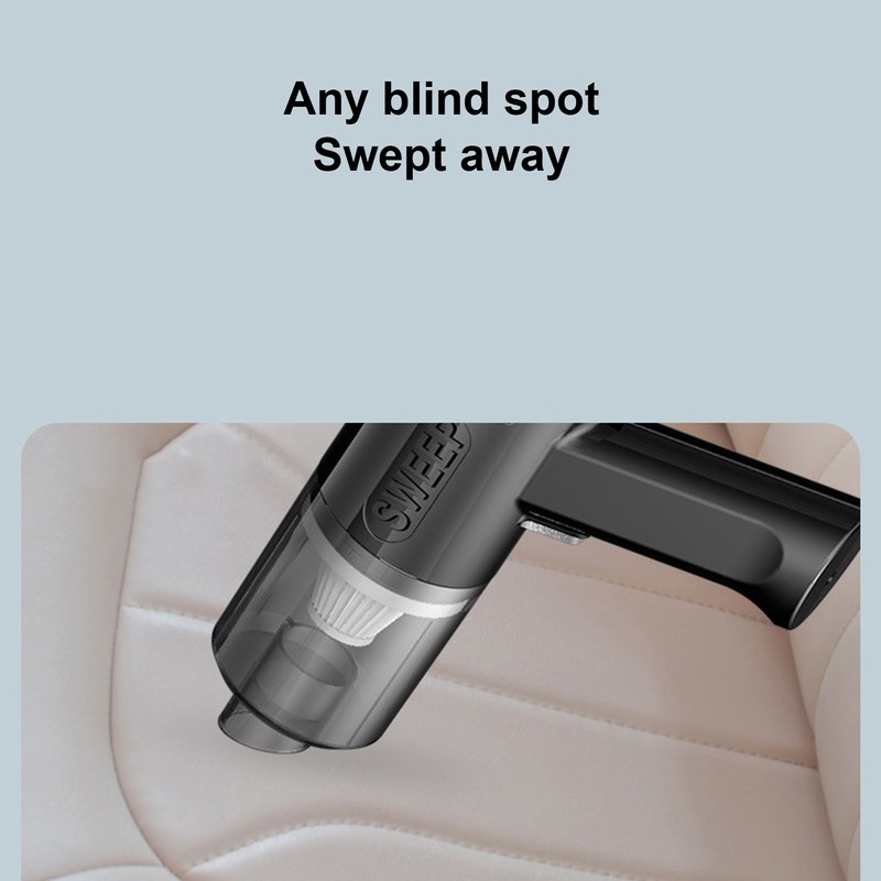 9000Pa Cordless Car Vacuum Cleaner Black Washable Reusable Handheld Vacuum