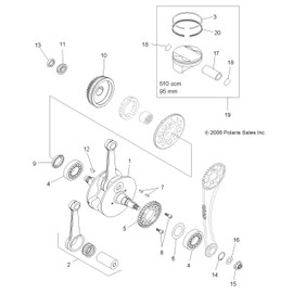 Polaris 7710593 Woodruff Key S Outlaw MXR IRS 450 525 2X4 2007-2011