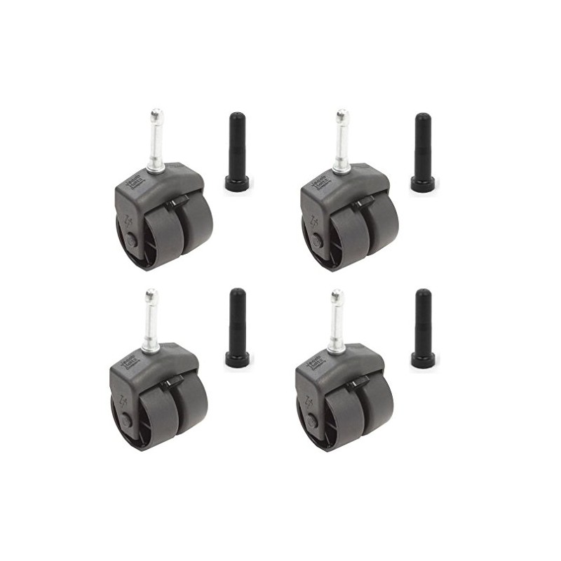 Set of 4 Locking Bed Frame Casters with Sockets