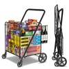 Folding Shopping Cart for Groceries,Large Capacity Grocery Cart, 360° Rolling