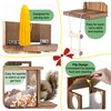 Enhon Wood Squirrel Feeder for Outside, Window Squirrel Feeder with