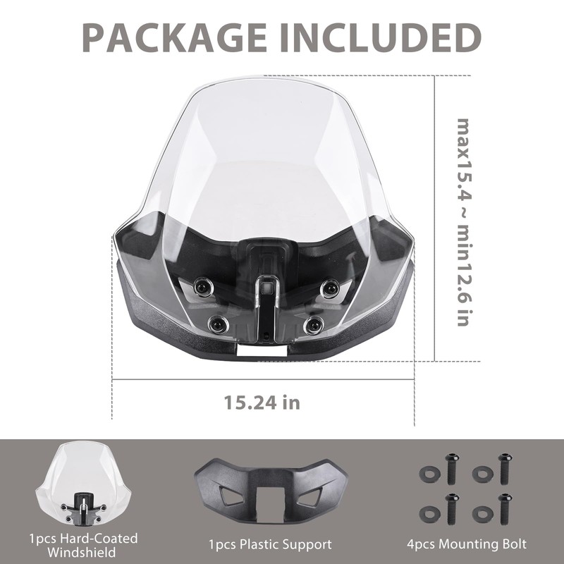 Hutexico Sport Windshield for All Ryker Models 3 Inches Adjustable