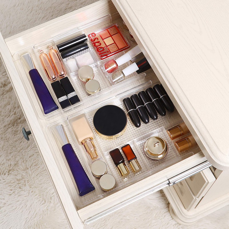 Oubonun Expandable Drawer Organizer 11.1” to 19.2” Width, Shallow Cosmetic