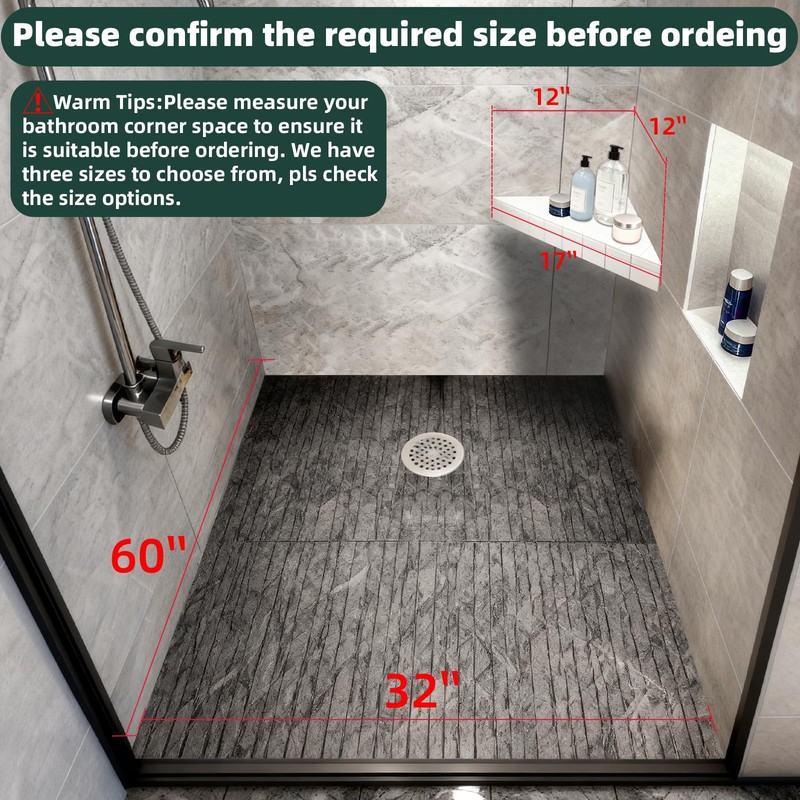 2PCS Floating Corner Shower Bench-Custom Tile Shower Corner Seat,Tile Wall