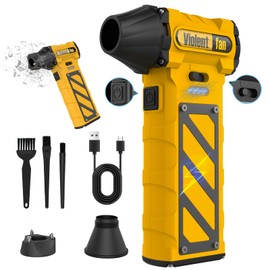 Electric Air Duster-Compressed Air Duster,60mph Wind Stepless Speed Canned Air for PC/Compute/Electronics/Home&Car Cleaning, 150000RPM Air Blower to Spray Air Can Dust Off Keyboard Cleaner (Yellow)