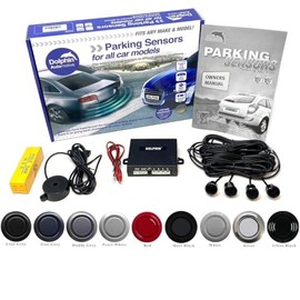 Dolphin Automotive DMS400 Micro Size Reverse Parking Sensors - 4 Rear Sensors With Audio Alerts - Auto Express Award Winning Brand In 9 Colours (Gloss Black)