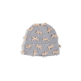 Lele Sadoughi Women's Bow Embellished Beanie, Dove Grey, One Size
