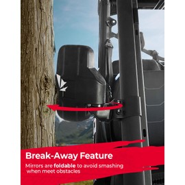 ​KEMIMOTO UTV Side Mirrors Compatible with Polaris Ranger, Can-Am Defender, Maverick Trail, CFMOTO UFORCE | Pro-Fit Mirrors with Profiled Tube | Adjustable | Seat Belt Bypass Included​