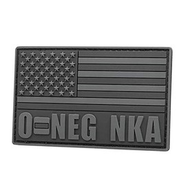 First Aid Patch American Flag Patch O Negative [Blackout Subdued] Compatible with Velcro PVC Patches for Backpacks Plate Carrier Patches Ifak Patch First Aid Kit Patch Blood Type Patch O Neg Patch