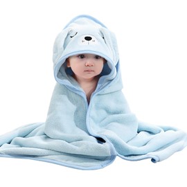 SEVDO 31 * 31 in Baby Bath Towels with Hood,Hooded Towels for Toddlers 1-3, Toddler Girl Boy Robe,Baby Towel and Washcloths Set,Infant Kids Towels for Newborn Babies,Toallas de Baño para Bebe