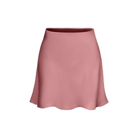 ALCEA ROSEA Women's Elegant Silky Satin Mini Skirt High Waist Short Skirt Leopard Print Mini A Line Skirts for Women 7805 (Dusty Rose，XL