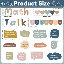 43 PCS Boho Math Talk Bulletin Board Set for Math Classroom Decorations Educational Maths Paper Cutouts Mathematics Talk Bulletin Board Decorations for Elementary Middle School Wall Decor Supplies