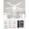ZMISHIBO 48 inch Ceiling Fans with Lights and Remote/APP Control,White