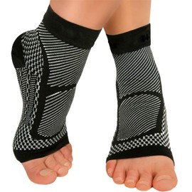 VERALY.MX Tobillera Deportiva Compresión Doble Soporte Lesión Gym Calcetines tobilleros deportivos para fascitis Plantar para hombres y mujeres soporte para el arco fascitis Plantar hinchazón del pie correr ciclismo 1 Par (Negro LXL)