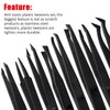 YIXISI 8 PCS Precision Plastic Tweezers Set, Anti-Static Tweezers, for