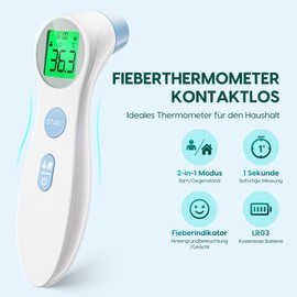 Fever Thermometer for Babies, Children and Adults, Contactless Forehead Thermometer, Infrared Thermometer with Instant Accurate Reading, Fever Alarm