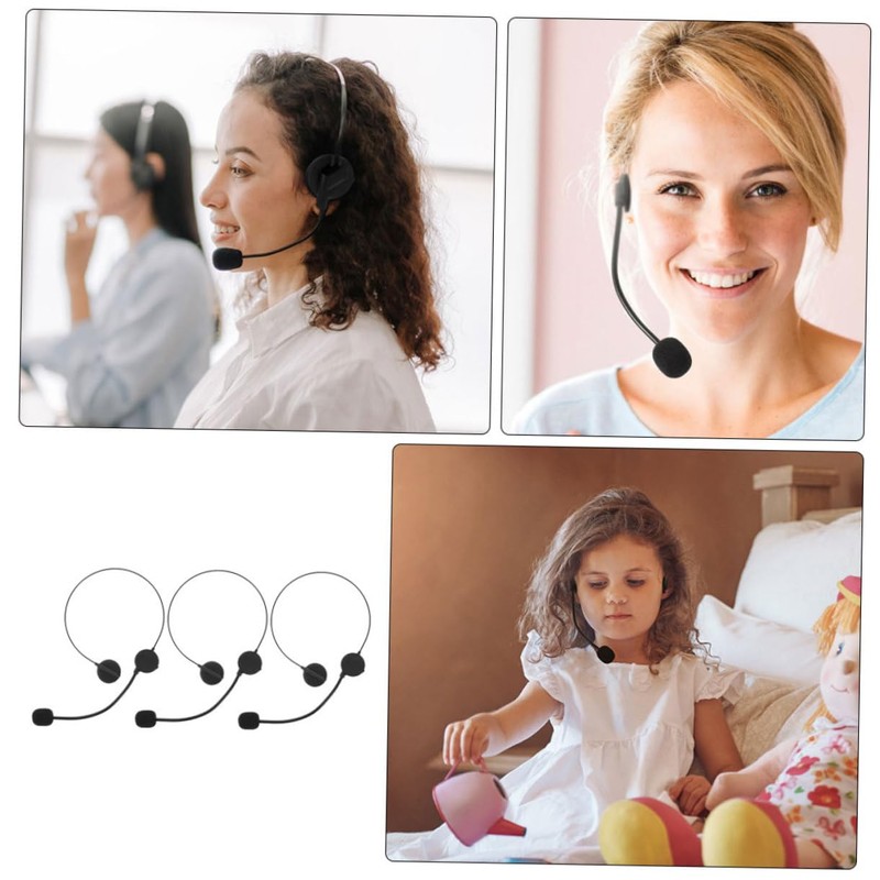 [EXCEART] 3pcs Artificial Headphones Props Singer Costume Accessories Artificial Microphone