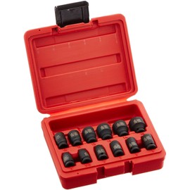 KBOISHA 3/8 Inch Drive Magnetic Socket Set,12-Piece Metric 8mm-19mm CR-MO Impact Socket Set with Heavy Duty Storage Case