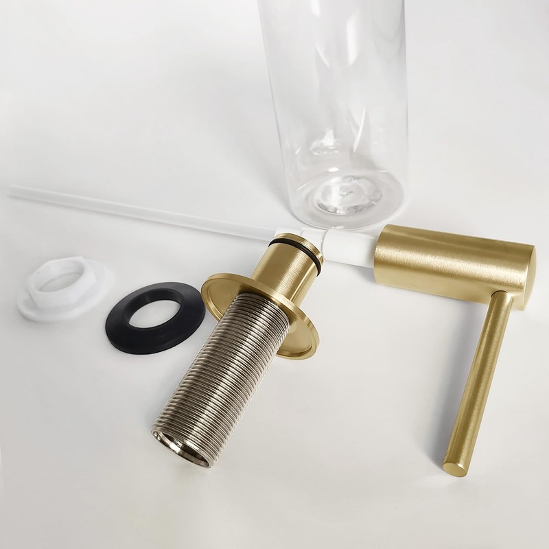 EADOT Brushed Gold Built in Dish Soap Dispenser for Kitchen