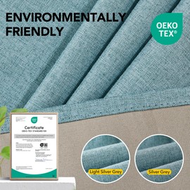 Deconovo Total Blackout Curtains Pencil Pleat Curtains Faux Linen Energy Saving Curtains for Window Treatments Turquoise W46 x L54 One Pair