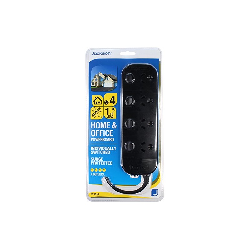 Jackson 4 Way Individually Switched Surge Protected Powerboard
