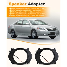 6X9 to 6.5 Speaker Adapter Spacer Rings with Wiring Harness, Fit for Toyota Camry 2002-2011/Corolla 2003-2013/Solara 2004-2009/Yaris Liftback 2007-2015/Yaris Sedan 2007-2013, 2PCS
