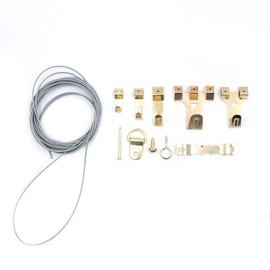 Tiardey 250 pieces picture hanging hooks kit, picture hanging tool, picture hanging hardware, portable picture frame assortment kit for frames, watches, mirrors, artworks - gold