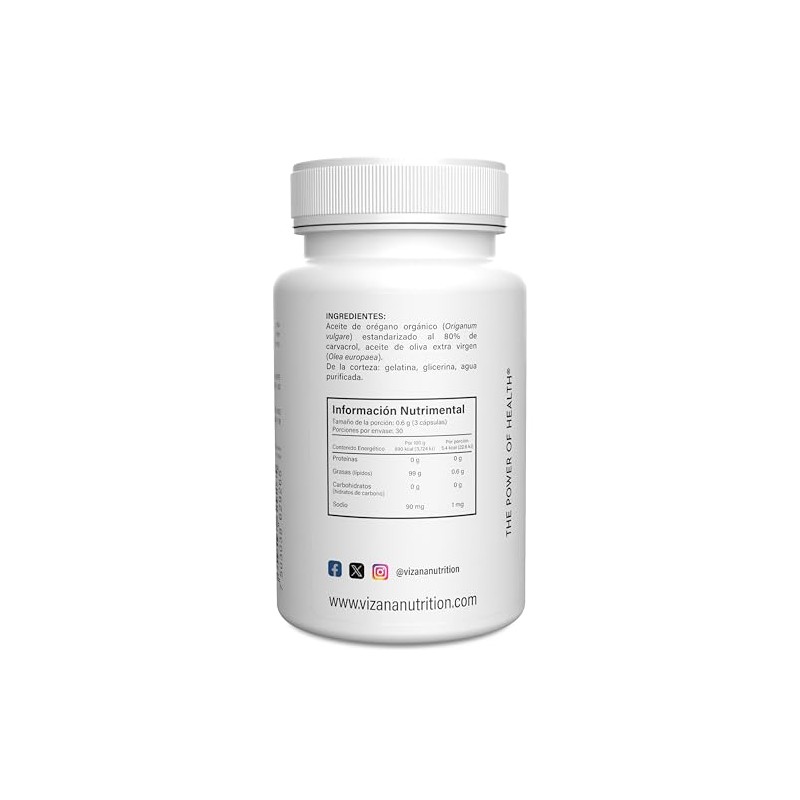 VIZANA NUTRITION | Aceite de Orégano en Capsulas Soft Gel,