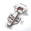 Luokim 2pcs 110 Degree Frameless Cabinet Door Concealed Hinges,Full Overlay,Nickel