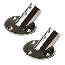 MARINE CITY Heavy Duty 316 Grade Stainless Steel Marine Grade Casting Boat Hand Railing Fittings Round Base 45 Degree Tube Base for Marines – Boats – Ships – Yachts (2 Pcs)