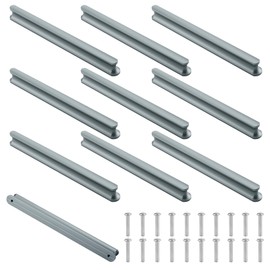 Mynoozi 10 Pack 180mm Long (160mm Hole Centre) Kitchen Cabinet Door Handles Pull, Hardware Drawer Handles, Kitchen Drawer Handles, Cabinet Pulls, Cupboard Door Handles (Grey)