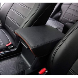 KUST Behave Car Armrest Cover Saver,1 Piece Armrest Cover Fit for Honda CRV 2017-2021 Central Console Armrest Box CRV Black with Black Stitches