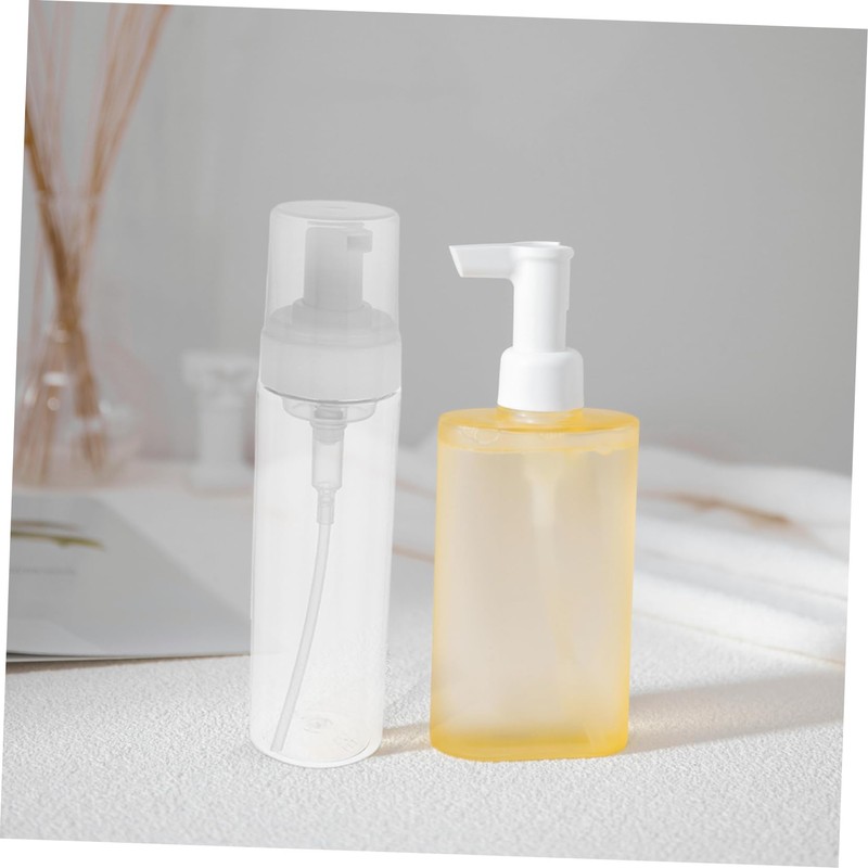 SAFIGLE 2pcs Clear Foaming Pump Bottle Refillable Travel Dispenser for