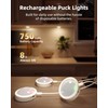 EZVALO 6-Pack Rechargeable Puck Lights with Remote, Mini Under Cabinet