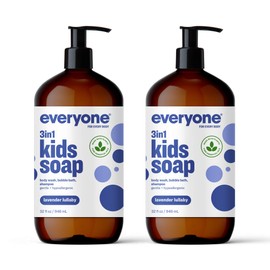 Everyone 3-in-1 Kids Soap, Body Wash, Bubble Bath, Shampoo, 32 Ounce (Pack of 2), Lavender Lullaby, made with Essential Oils for Toddlers, tweens and teens