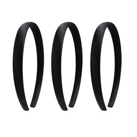 BRIIKPP Headbands, Set of 3, Adults, Normal Hair Accessories, 0.6 inch (15 mm) Wide (Black)