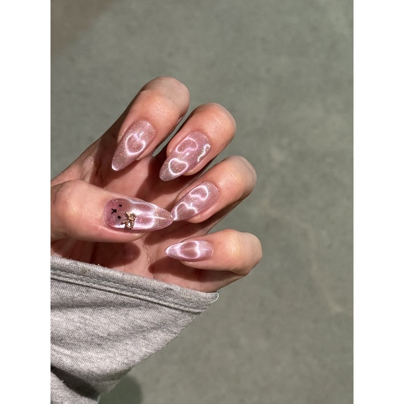 Bunny Heart Magnetic Nail Hologram Beam - L-Coffin / 버니
