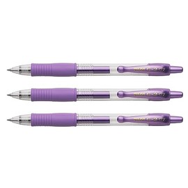 PILOT Pack of 3 G2 07 Metallic Purple Gel Ink Ballpoint Pensaa
