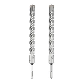 2 Pack 1 in x 14.2 in (25 x 360mm) SDS Plus Rotary Hammer Drill Bit, Masonry Drill Bit, Concrete Drill Bit for Concrete, Brick and Cement (1 in x 14.2 in (25 x 360mm))