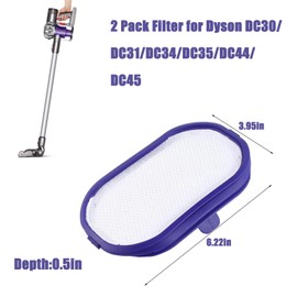 2 Pcs Filter for Dyson DC30/DC31/DC34/DC35/DC44/DC45/DC43H Digital Slim,DC56 Washable Pre-Filter Replacement Compatible with Dyson Vacuum Cleaners,Replaces Pre-Filter Part #917066-02