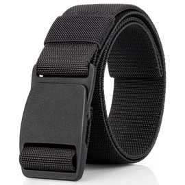 taffeta alley Black Arcade Belt Men，Elastic Nylon Belts for Men for Baseball Golf Belt,Stretch Utility and Fully Adjustable, Black 120cm