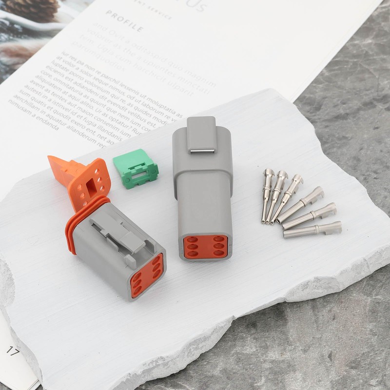 ECSiNG 1 Set 6-Pin Waterproof Electrical Connection Kit DT04-6P DT06-6S
